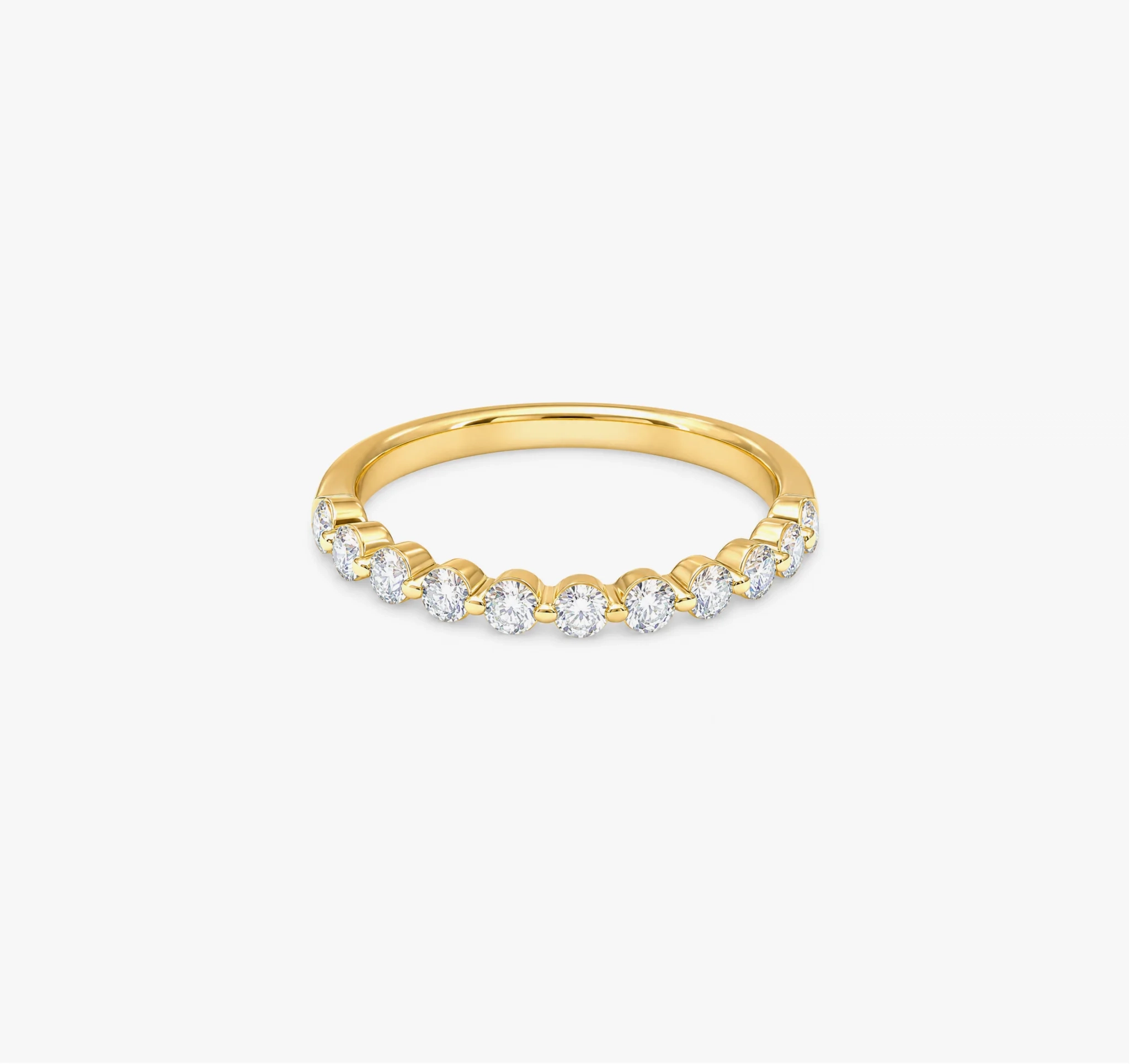 14K Lab Grown Diamond Single Shared Prong Halfway Band product image 1