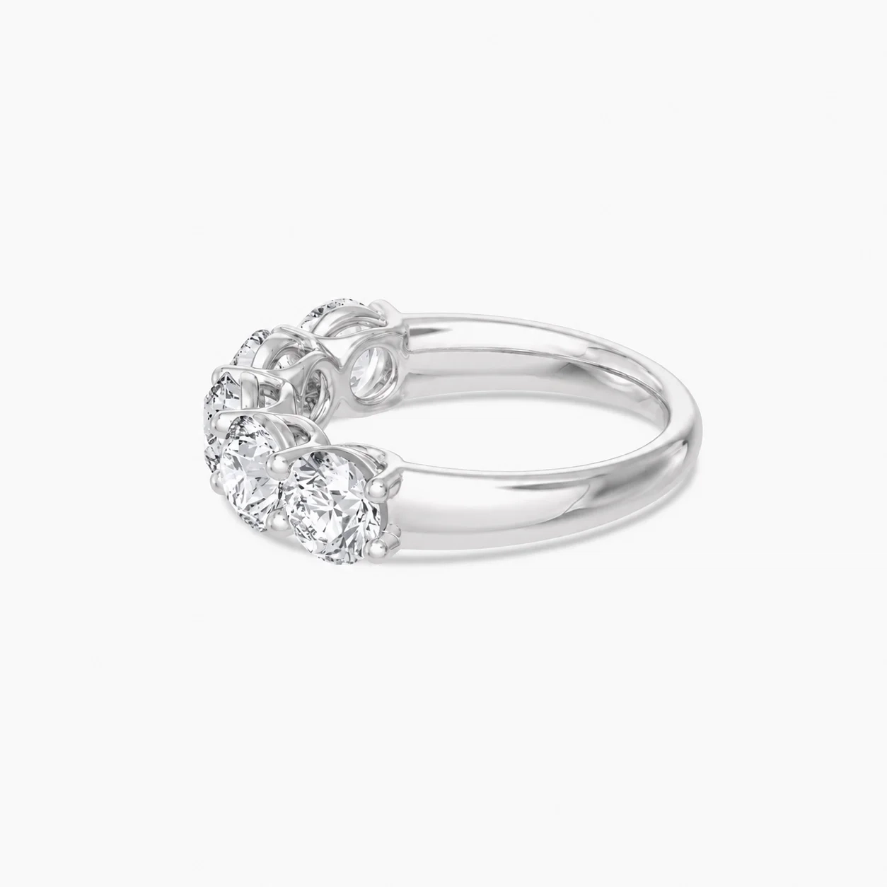 14K Lab Grown Diamond Five Stone Band - 3.0 ct thumbnail 3