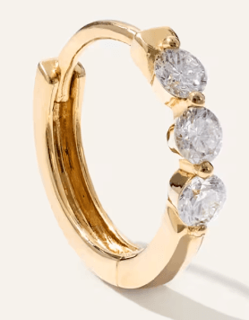 14K Gold Lab Grown Diamond Huggie (Single)